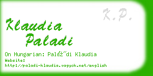 klaudia paladi business card